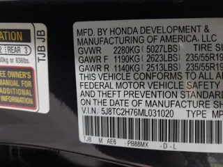 2021 Acura RDX w/Advance Package with VIN 5J8TC2H76ML031020, listed as a IAAI auction lot 41282562 with 35,454 mi miles. Bid and sale history available at carsss.com. Image 9.
