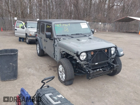2023 Jeep Wrangler Sport S with VIN 1C4HJXDN0PW638934, listed as a IAAI auction lot 41719467 with 16,686 mi miles and . Bid and sale history available at DreamBid. Image 1.