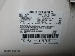 2020 Lincoln Aviator Reserve z VIN 5LM5J7XC6LGL29401, wystawiony jako Copart lot #59980655 z przebiegiem Nie podano mil oraz Szkoda całkowita • Salvage title. Historia ofert i sprzedaży dostępna na DreamBid. Obrazek 13.