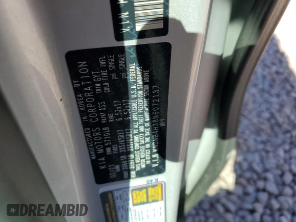 2022 Kia Carnival LXS with VIN KNDNB4H38N6072137, listed as a Copart auction lot 77795444 with 72,943 mi miles and Salvage Title. Bid and sale history available at carsss.com. Image 13.