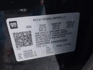 2022 GMC Acadia SLT with VIN 1GKKNMLS1NZ103322, listed as a IAAI auction lot 41033861 with 37,348 mi miles and . Bid and sale history available at DreamBid. Image 9.