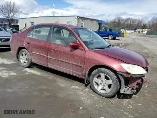 2005 Honda Civic Sdn EX with VIN 2HGES26745H570006, listed as a Copart auction lot 50536625 with 88,550 mi miles and Salvage Title. Bid and sale history available at carsss.com. Image 4.