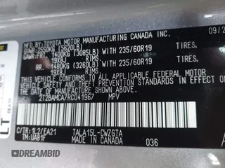 2024 Lexus RX 350 с VIN 2T2BAMCA7RC041967, выставлен на аукционе IAAI как лот 42335127 с пробегом 21 519 миль миль и . История ставок и продаж доступна на DreamBid. Изображение 9.