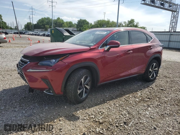 2021 Lexus NX 300 with VIN JTJGARDZ8M5022360, listed as a Copart auction lot 57260045 with 35,461 mi miles and Salvage title. Bid and sale history available at DreamBid. Image 1.