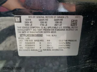 2011 GMC Terrain SLT-2 with VIN 2CTFLXE55B6395502, listed as a Copart auction lot 54343165 with 207,247 mi miles and Clean Title. Bid and sale history available at carsss.com. Image 12.