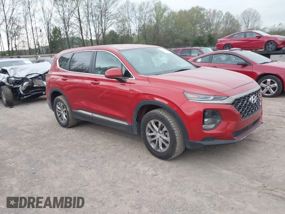 2019 Hyundai Santa Fe SE with VIN 5NMS2CAD5KH053852, listed as a IAAI auction lot 41962062 with 127,177 mi miles. Bid and sale history available at carsss.com. Image 1.