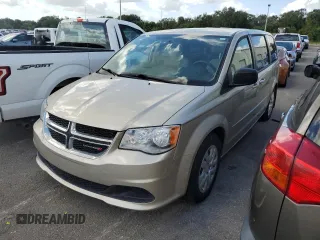 2015 Dodge Grand Caravan SE with VIN 2C4RDGBGXFR613918, listed as a Copart auction lot 75124864 with 27,822 mi miles and Salvage Title. Bid and sale history available at DreamBid. Image 1.