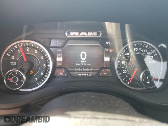 2022 Ram 1500 Big Horn with VIN 1C6SRFFT7NN457781, listed as a Copart auction lot 48714765 with 67,886 mi miles and Salvage Title. Bid and sale history available at carsss.com. Image 9.