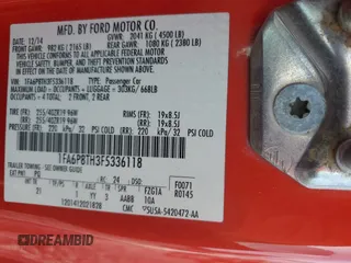 2015 Ford Mustang EcoBoost с VIN 1FA6P8TH3F5336118, выставлен на аукционе Copart как лот 60237635 с пробегом 84 214 миль миль и Списание • Salvage title. История ставок и продаж доступна на DreamBid. Изображение 12.