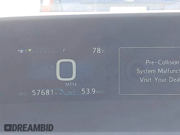 2022 Toyota Prius LE with VIN JTDKAMFP7N3206830, listed as a IAAI auction lot 41984239 with 57,681 mi miles and . Bid and sale history available at DreamBid. Image 7.