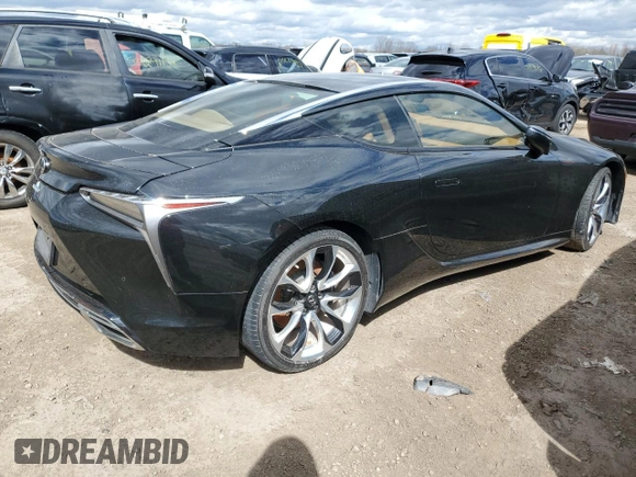 2018 Lexus LC with VIN JTHHP5AY7JA005268, listed as a Copart auction lot 52507585 with 17,572 mi miles and Salvage Title. Bid and sale history available at carsss.com. Image 3.