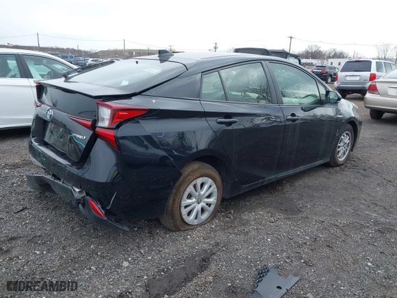 2022 Toyota Prius L Eco with VIN JTDKAMFUXN3174204, listed as a IAAI auction lot 41747089 with 79,531 mi miles. Bid and sale history available at carsss.com. Image 4.