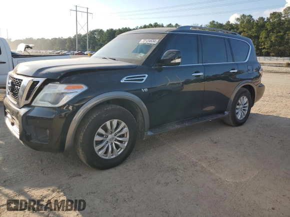 2017 Nissan Armada SV with VIN JN8AY2ND5H9004772, listed as a Copart auction lot 72124634 with 180,117 mi miles and Salvage Title. Bid and sale history available at carsss.com. Image 1.