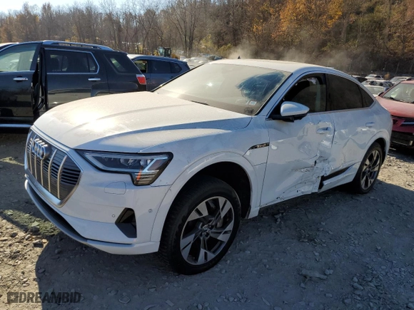 2020 Audi e-tron Sportback Premium Plus with VIN WA12ABGE4LB035209, listed as a Copart auction lot 78139704 with 13,055 mi miles and Salvage Title. Bid and sale history available at carsss.com. Image 1.