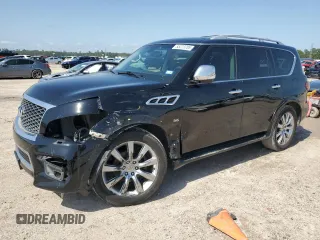 2015 Infiniti QX80 z VIN JN8AZ2NF3F9570599, wystawiony jako Copart lot #55223705 z przebiegiem 170 529 mil mil oraz Szkoda całkowita • Salvage title. Historia ofert i sprzedaży dostępna na DreamBid. Obrazek 1.