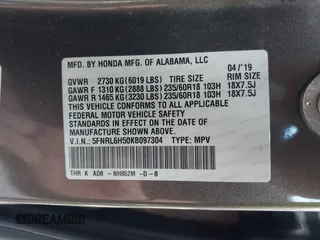 2019 Honda Odyssey EX with VIN 5FNRL6H50KB097304, listed as a IAAI auction lot 41659899 with 128,641 mi miles. Bid and sale history available at carsss.com. Image 9.