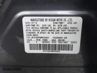 2013 Infiniti G37 Sedan Journey with VIN JN1CV6AP9DM722923, listed as a IAAI auction lot 41603802 with 61,445 mi miles. Bid and sale history available at carsss.com. Image 9.