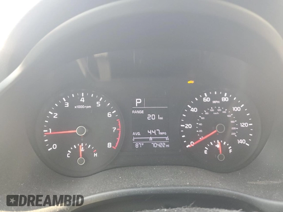 2019 Kia Rio S with VIN 3KPA24AB0KE254386, listed as a Copart auction lot 58985374 with 70,422 mi miles and Clean Title. Bid and sale history available at carsss.com. Image 9.