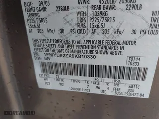 2006 Ford Escape XLS with VIN 1FMYU92ZX6KB10330, listed as a IAAI auction lot 41855529 with 249,548 mi miles. Bid and sale history available at carsss.com. Image 9.