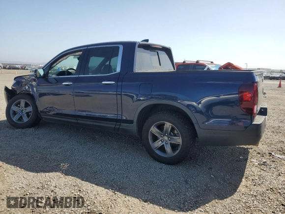 2021 Honda Ridgeline RTL-E with VIN 5FPYK3F75MB001663, listed as a Copart auction lot 61952705 with 52,093 mi miles and Salvage title. Bid and sale history available at DreamBid. Image 2.