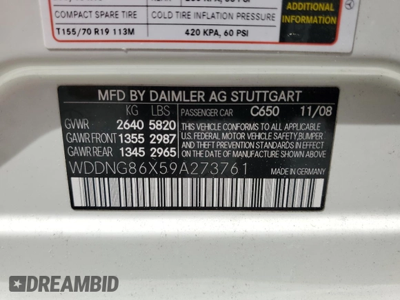 2009 Mercedes-Benz S 550 z VIN WDDNG86X59A273761, wystawiony jako Copart lot #55617765 z przebiegiem 89 902 mil mil oraz Szkoda całkowita • Salvage title. Historia ofert i sprzedaży dostępna na DreamBid. Obrazek 13.