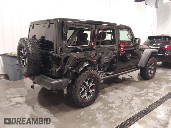 2019 Jeep Wrangler Unlimited Rubicon z VIN 1C4HJXFN7KW561193, wystawiony jako IAAI lot #41500907 z przebiegiem 18 697 mil mil oraz . Historia ofert i sprzedaży dostępna na DreamBid. Obrazek 4.