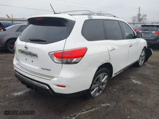 2013 Nissan Pathfinder Platinum with VIN 5N1AR2MN4DC638909, listed as a IAAI auction lot 41537384 with 1 mi miles. Bid and sale history available at carsss.com. Image 4.