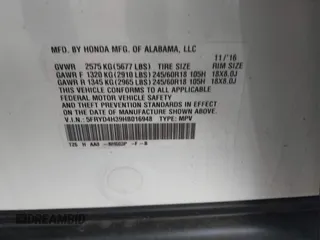2017 Acura MDX with VIN 5FRYD4H39HB016948, listed as a IAAI auction lot 41886584 with 100,853 mi miles. Bid and sale history available at carsss.com. Image 9.