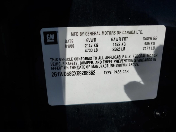 2006 Chevrolet Impala SS with VIN 2G1WD58CX69268362, listed as a Copart auction lot 43990915 with 195,921 mi miles and Salvage Title. Bid and sale history available at DreamBid. Image 12.