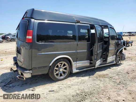 2014 GMC Savana Cargo Van Upfitter with VIN 1GDS7DC48E1164054, listed as a Copart auction lot 52157884 with 0 mi miles and Salvage Title. Bid and sale history available at carsss.com. Image 3.