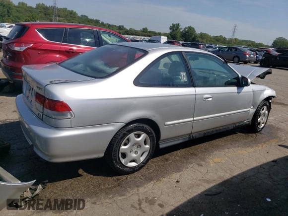 2000 Honda Civic EX with VIN 1HGEJ8240YL059711, listed as a Copart auction lot 69014064 with 144,354 mi miles and Salvage Title. Bid and sale history available at carsss.com. Image 3.