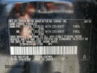 2018 Toyota RAV4 XLE z VIN 2T3RFREV4JW812199, wystawiony jako Copart lot #58485725 z przebiegiem 96 576 mil mil oraz Szkoda całkowita • Salvage title. Historia ofert i sprzedaży dostępna na DreamBid. Obrazek 13.