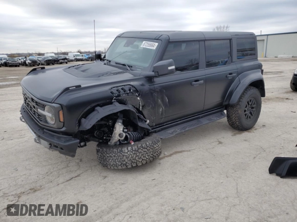 2024 Ford Bronco Raptor z VIN 1FMEE0RR1RLA48137, wystawiony jako Copart lot #87255664 z przebiegiem 1 974 mil mil oraz Szkoda całkowita • Salvage title. Historia ofert i sprzedaży dostępna na DreamBid. Obrazek 1.