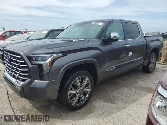 2022 Toyota Tundra Capstone Hybrid with VIN 5TFVC5DB7NX011453, listed as a Copart auction lot 74077814 with Not provided miles and Non repairable. Bid and sale history available at DreamBid. Image 1.