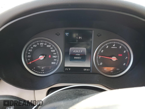 2017 Mercedes-Benz C 300 with VIN WDDWJ4KB1HF325798, listed as a Copart auction lot 55823605 with 94,951 mi miles and Salvage title. Bid and sale history available at DreamBid. Image 9.