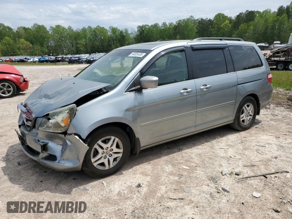2007 Honda Odyssey EX-L with VIN 5FNRL38657B059033, listed as a Copart auction lot 54005495 with 212,674 mi miles and Salvage Title. Bid and sale history available at DreamBid. Image 1.