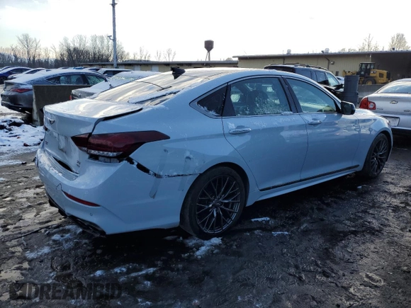 2020 Genesis G80 3.3T Sport with VIN KMTFN4JB1LU329758, listed as a Copart auction lot 82961014 with 102,043 mi miles and Salvage Title. Bid and sale history available at carsss.com. Image 3.