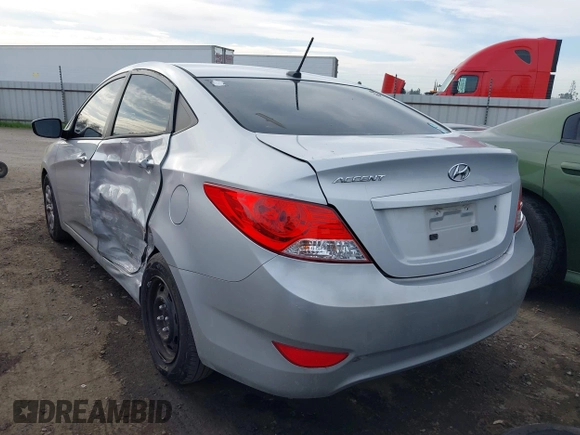 2013 Hyundai Accent GLS with VIN KMHCT4AE6DU481193, listed as a IAAI auction lot 41652387 with 148,420 mi miles. Bid and sale history available at carsss.com. Image 3.