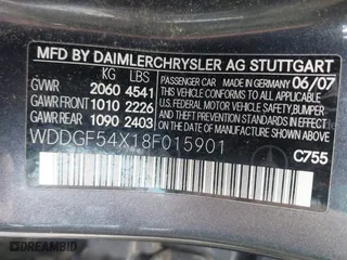 2008 Mercedes-Benz C-Class 3.0L Sport with VIN WDDGF54X18F015901, listed as a IAAI auction lot 41970758 with 157,177 mi miles. Bid and sale history available at carsss.com. Image 9.