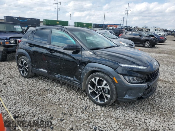 2022 Hyundai Kona Limited with VIN KM8K5CA32NU844461, listed as a Copart auction lot 52772795 with 18,251 mi miles and Salvage Title. Bid and sale history available at DreamBid. Image 4.