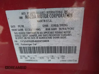 2009 Mazda 6 S Grand Touring with VIN 1YVHP82B495M13805, listed as a IAAI auction lot 41595504 with 156,432 mi miles and . Bid and sale history available at DreamBid. Image 9.