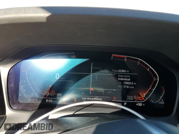 2019 BMW 3 Series 330i with VIN WBA5R1C59KAK09787, listed as a Copart auction lot 49501565 with 22,383 mi miles and Salvage Title. Bid and sale history available at carsss.com. Image 9.
