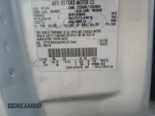2005 Ford F-150 XLT с VIN 1FTPX04565KC01266, выставлен на аукционе Copart как лот 85254594 с пробегом Не указан миль и Чистый • Clean title. История ставок и продаж доступна на DreamBid. Изображение 12.