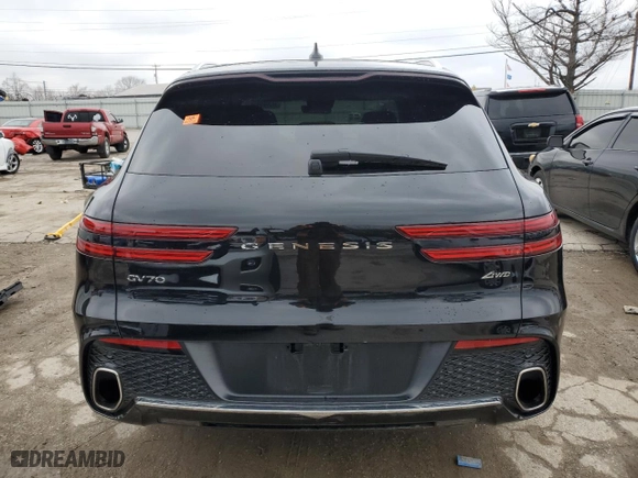 2024 Genesis GV70 2.5T with VIN 5NMMADTB0RH009796, listed as a Copart auction lot 45369775 with 22,061 mi miles and Salvage Title. Bid and sale history available at carsss.com. Image 6.