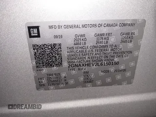 2020 Chevrolet Equinox LS with VIN 2GNAXHEV2L6150150, listed as a IAAI auction lot 41644602 with 100,140 mi miles and . Bid and sale history available at DreamBid. Image 9.