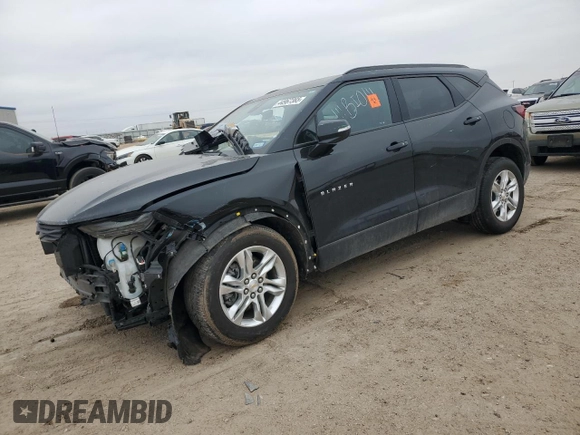 2021 Chevrolet Blazer LT z VIN 3GNKBJRS7MS573058, wystawiony jako Copart lot #44967365 z przebiegiem 77 254 mil mil oraz Szkoda całkowita • Salvage title. Historia ofert i sprzedaży dostępna na DreamBid. Obrazek 1.