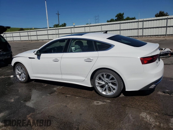 2023 Audi A5 Sportback Premium Plus with VIN WAUCBCF5XPA036078, listed as a Copart auction lot 57410534 with 12,848 mi miles and Salvage Title. Bid and sale history available at carsss.com. Image 2.