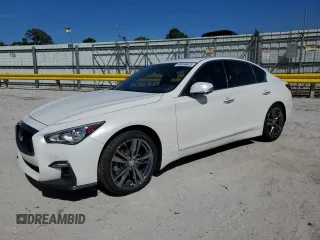 2021 Infiniti Q50 Signature Edition with VIN JN1EV7CP5MM705743, listed as a Copart auction lot 49934625 with 68,074 mi miles and Non repairable. Bid and sale history available at DreamBid. Image 1.
