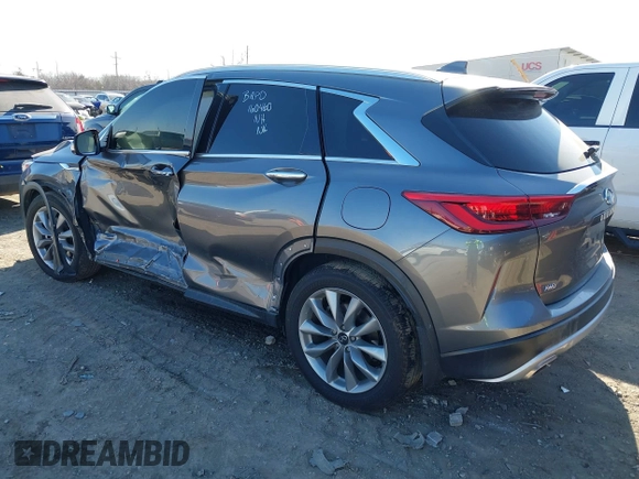 2020 Infiniti QX50 ESSENTIAL with VIN 3PCAJ5M36LF105778, listed as a IAAI auction lot 41442287 with 69,018 mi miles. Bid and sale history available at carsss.com. Image 3.