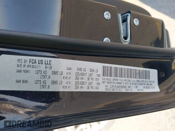 2019 Jeep Cherokee Latitude Plus with VIN 1C4PJMLX4KD305945, listed as a IAAI auction lot 41897473 with 53,271 mi miles. Bid and sale history available at carsss.com. Image 9.